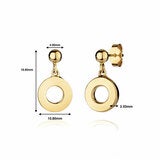 14ct Yellow Gold Circle Drop Earrings 14ct Yellow Gold Circle Drop Earrings