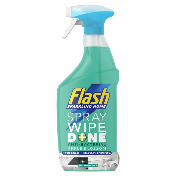 Flash Spray Wipe Done in Apple Blossom, 3 x 800ml Flash Spray Wipe Done in Apple Blossom, 3 x 800ml