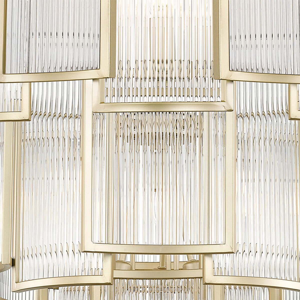 Close up  Impex Chicago 13 Light Ceiling Pendant Light in Matt Gold
