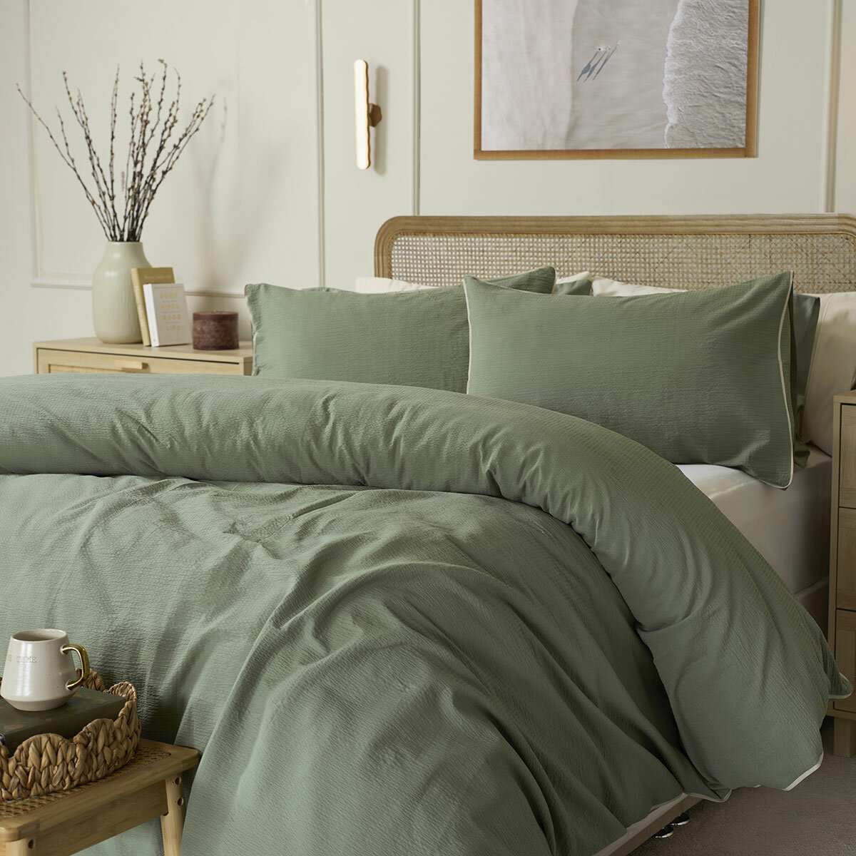 Belledorm Avantika Sage Cotton Bedding Set in 4 Sizes