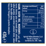 back label of 430g pack of Salame Milano