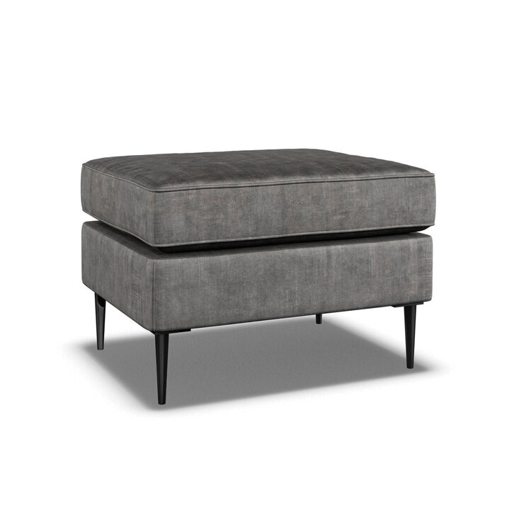 Aspen Velvet Footstool, Grey Aspen Velvet Footstool, Grey