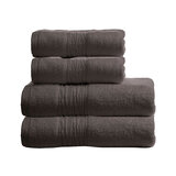 Lazy Linen 4 Piece Hand & Bath Sheet Towel Bundle in Charcoal