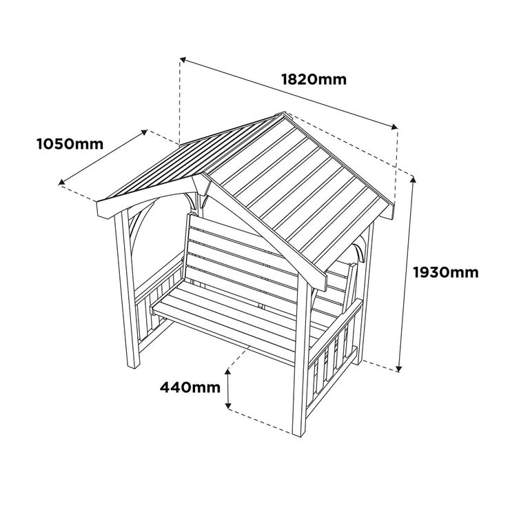 Anchor Fast Wooden Arbour with Bench Seat