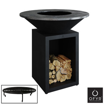OFYR Classic 100 Fire Bowl in Black + Two Piece Grill