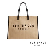 Ted Baker Pallmer Large Raffia Tote Bag in Black