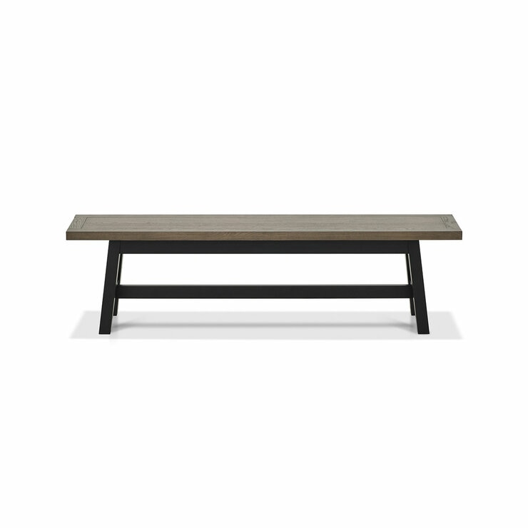 Bentley Designs Camden Weathered Oak & Peppercorn Small Bench, 177cm Bentley Designs Camden Weathered Oak & Peppercorn Small Bench, 177cm