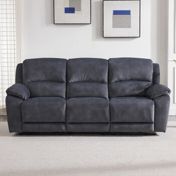Belagio Grey Fabric Power Recliner 3 Seater Sofa