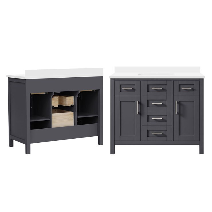 OVE Lakeview 106 cm Single Vanity in Charcoal Costco UK