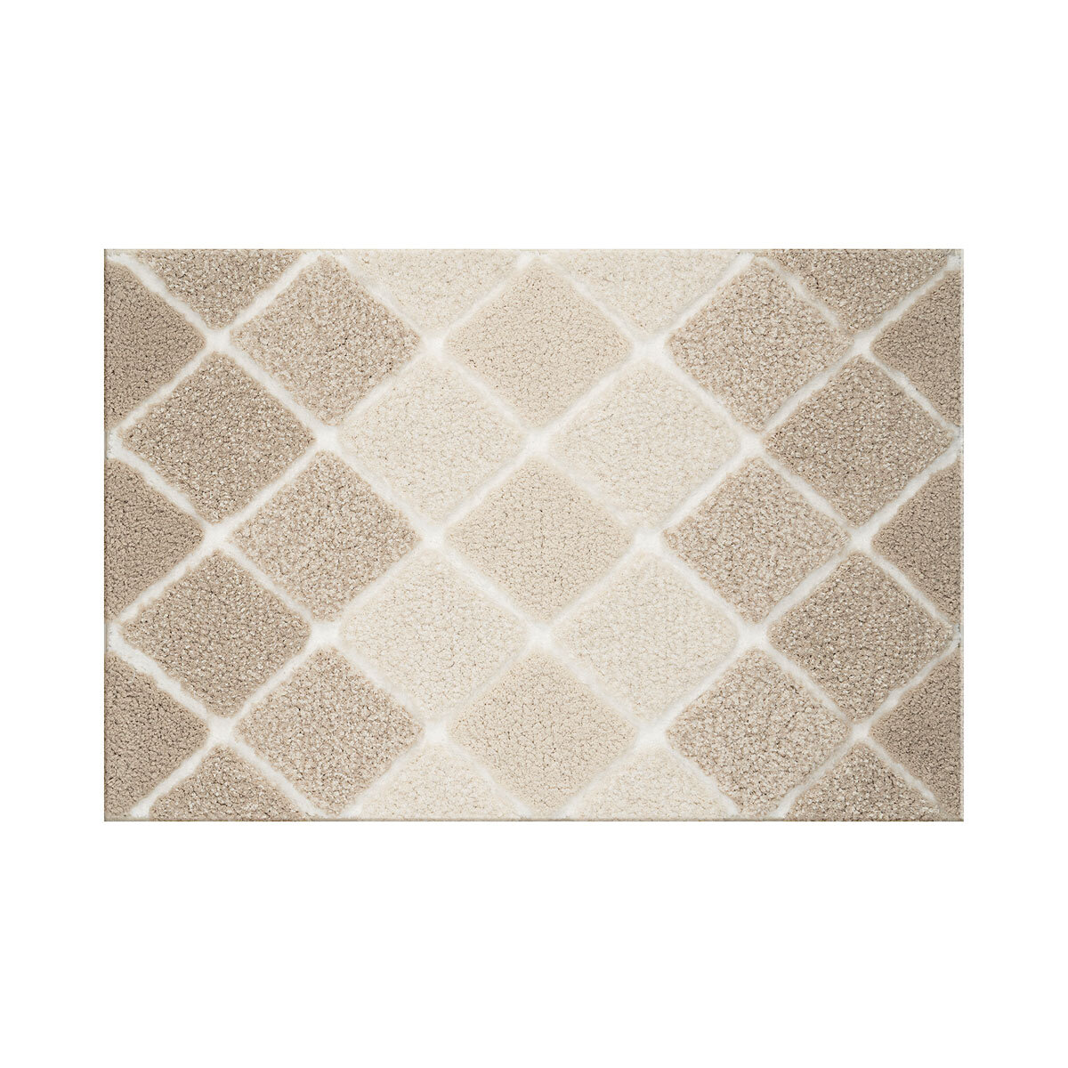 Mon Chateau Diamond Plush Bath Mat in Taupe, 60 x 91 cm