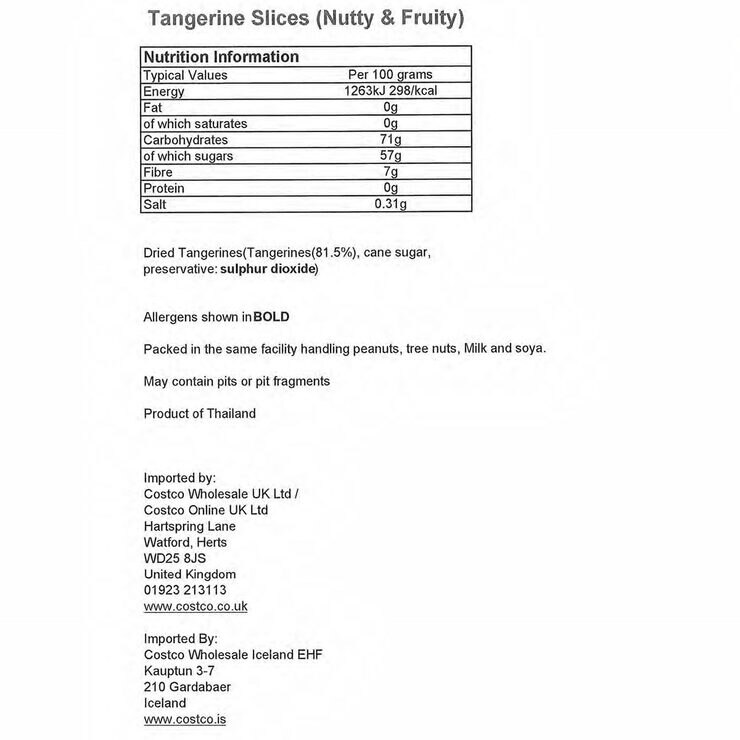 Nutty & Fruity Dried Tangerine Wedges, 567g Costco UK