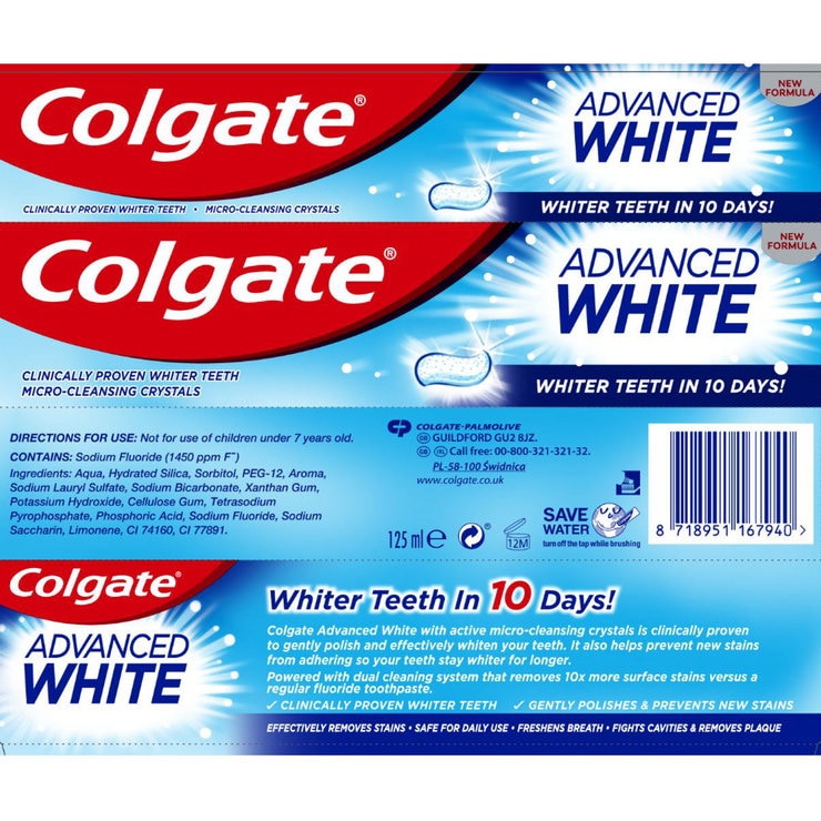 Colgate Advanced Whitening Toothpaste With Pump, 6 x 100ml Costco UK