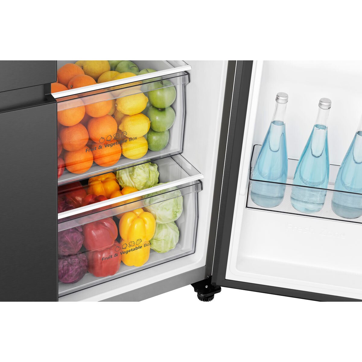 Hisense RS840N4WCE, Side by Side Fridge Freezer with Non Plumbed Water Dispenser, E Rated in Black