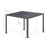 Alvivo 9ft 8" x 13ft 3" (3 x 4m) Wood-Look Louvered Aluminium Pergola Bundle with 3 Pull-Down Screens