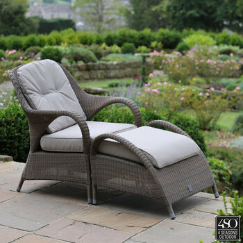 4 Seasons Outdoor Dorset Relaxing Chair with Foot Stool