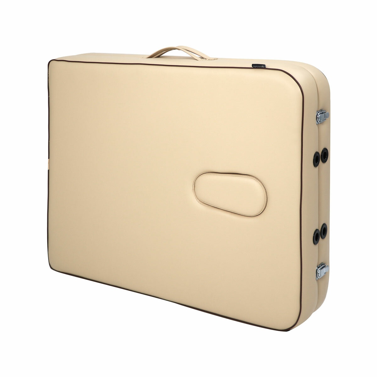 Studio image of the massage table folded down