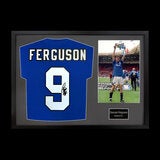 Duncan Ferguson Signed Framed Everton Football Shirt including 1 Photo in 2 Options: White or Black