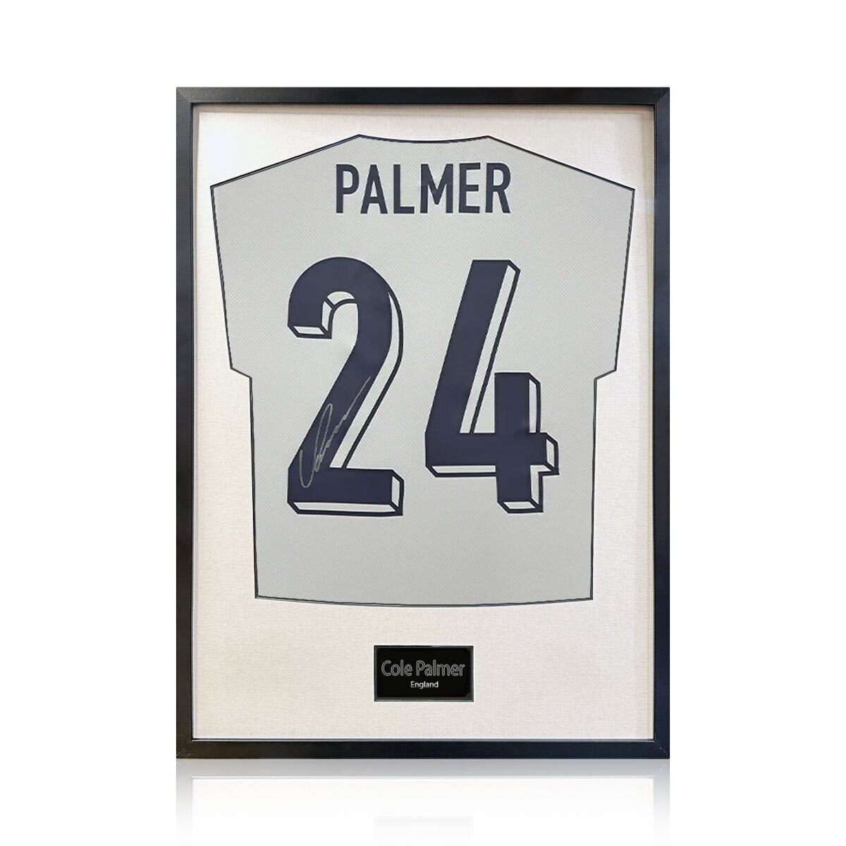 Cole Palmer Signed Framed England Football Shirt with Black Mount Cole Palmer Signed Framed England Football Shirt with Black Mount