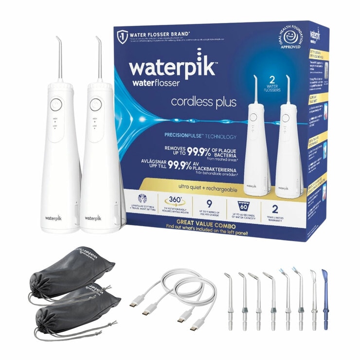 Waterpik Cordless Plus Water Flosser Combo Pack, WF-26UK010