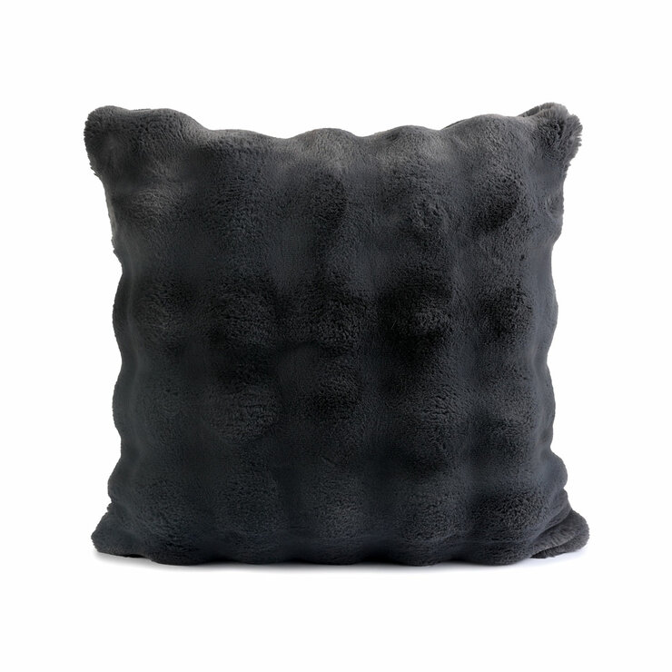 House & Home Faux Fur Bubble Cushion in Grey, 50 x 50 cm House & Home Faux Fur Bubble Cushion in Grey, 50 x 50 cm