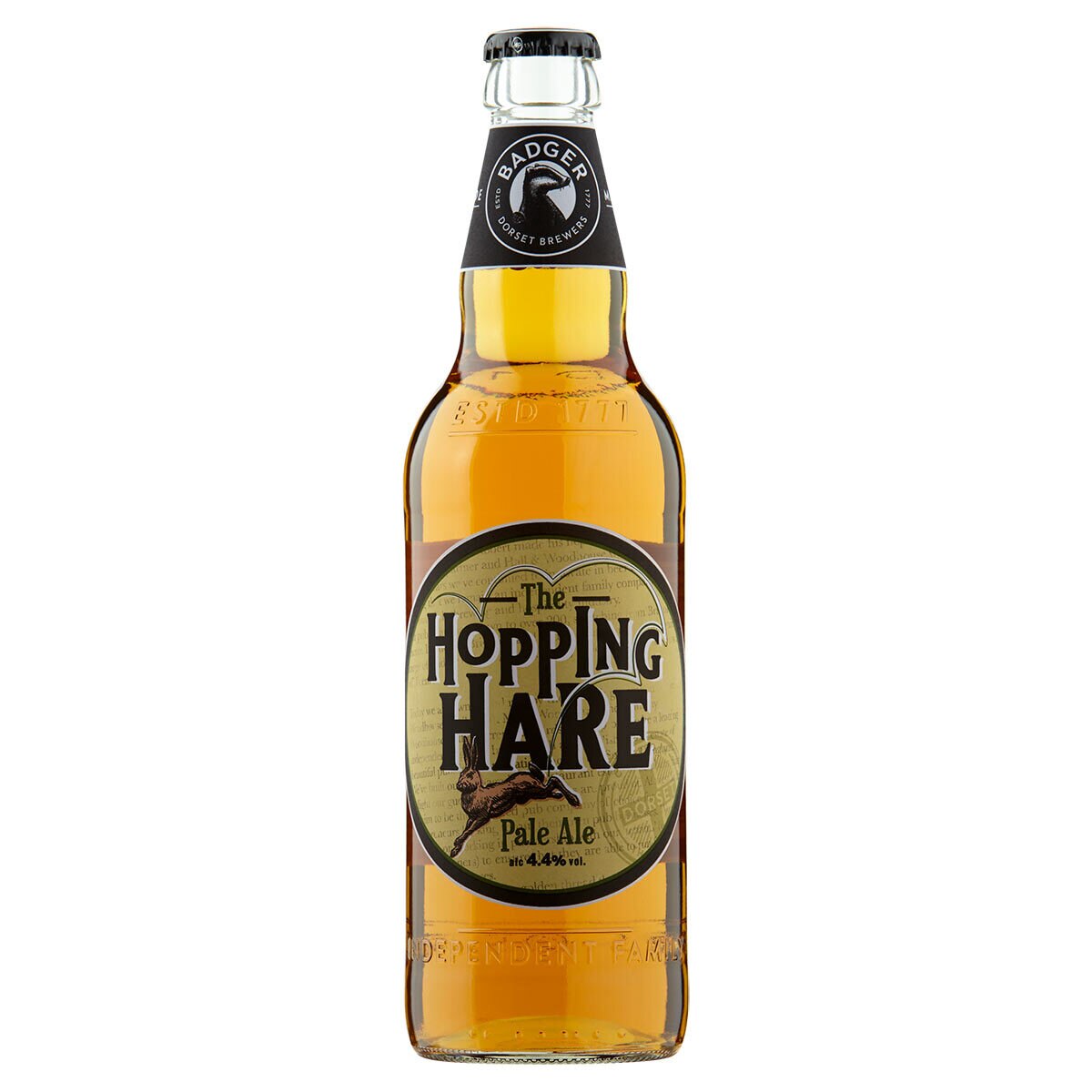 Cut out image of Hopping Hare Bottle on white background