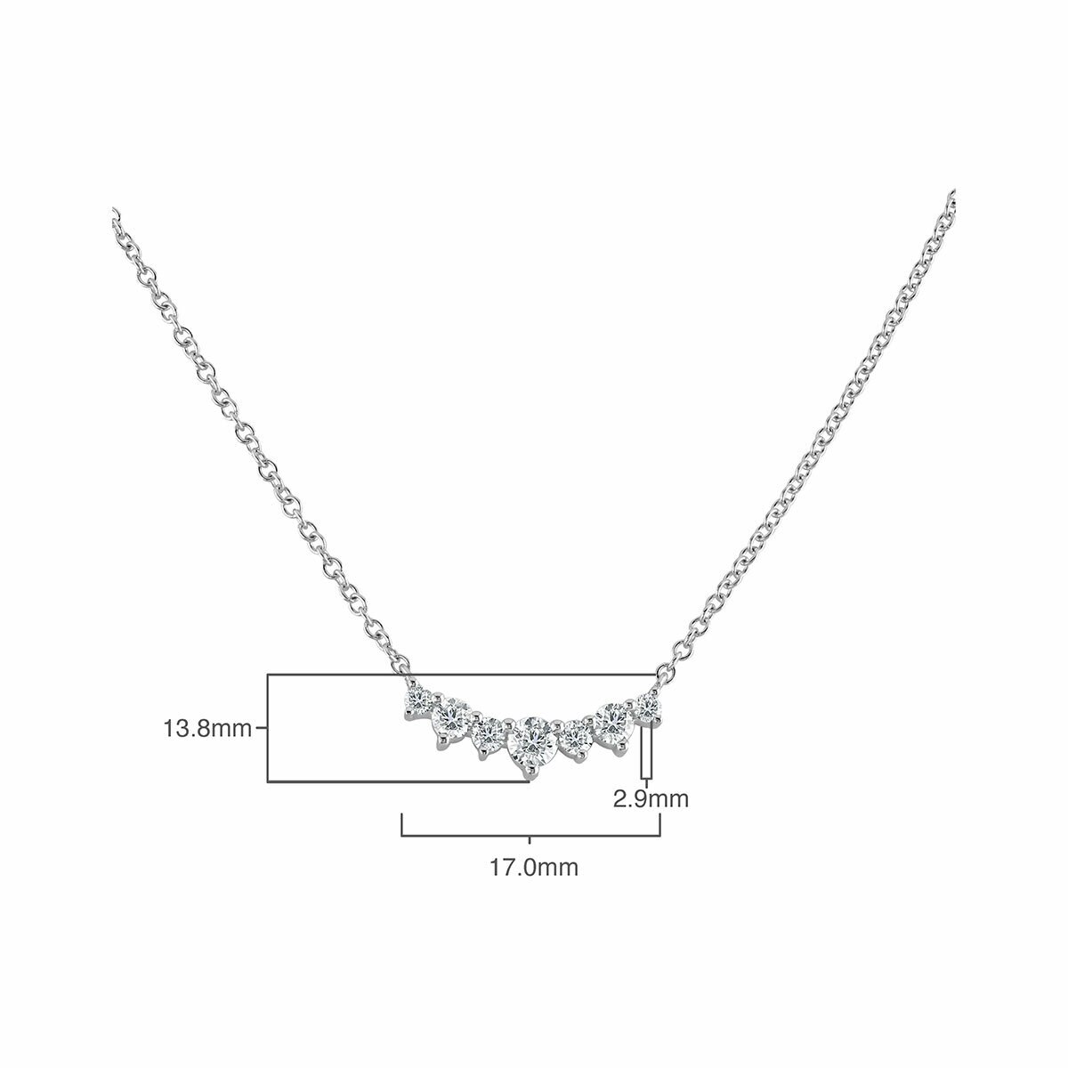 0.36ctw Round Brilliant Cut Diamond 7 Stone Necklace, 18ct White Gold