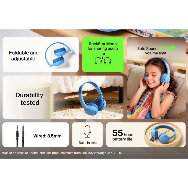 Buy Belkin Soundform Mini 2 Wireless Kids Headphones with Travel Case at Costco.co.uk Buy Belkin Soundform Mini 2 Wireless Kids Headphones with Travel Case at Costco.co.uk
