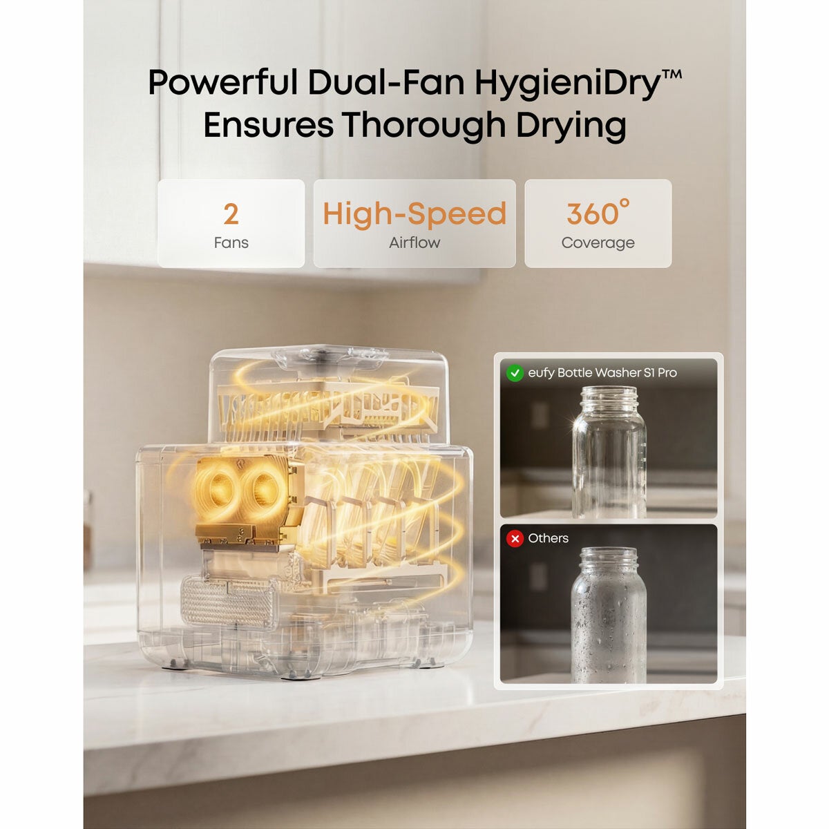 Lifestyle image showing dual fan hygienidry