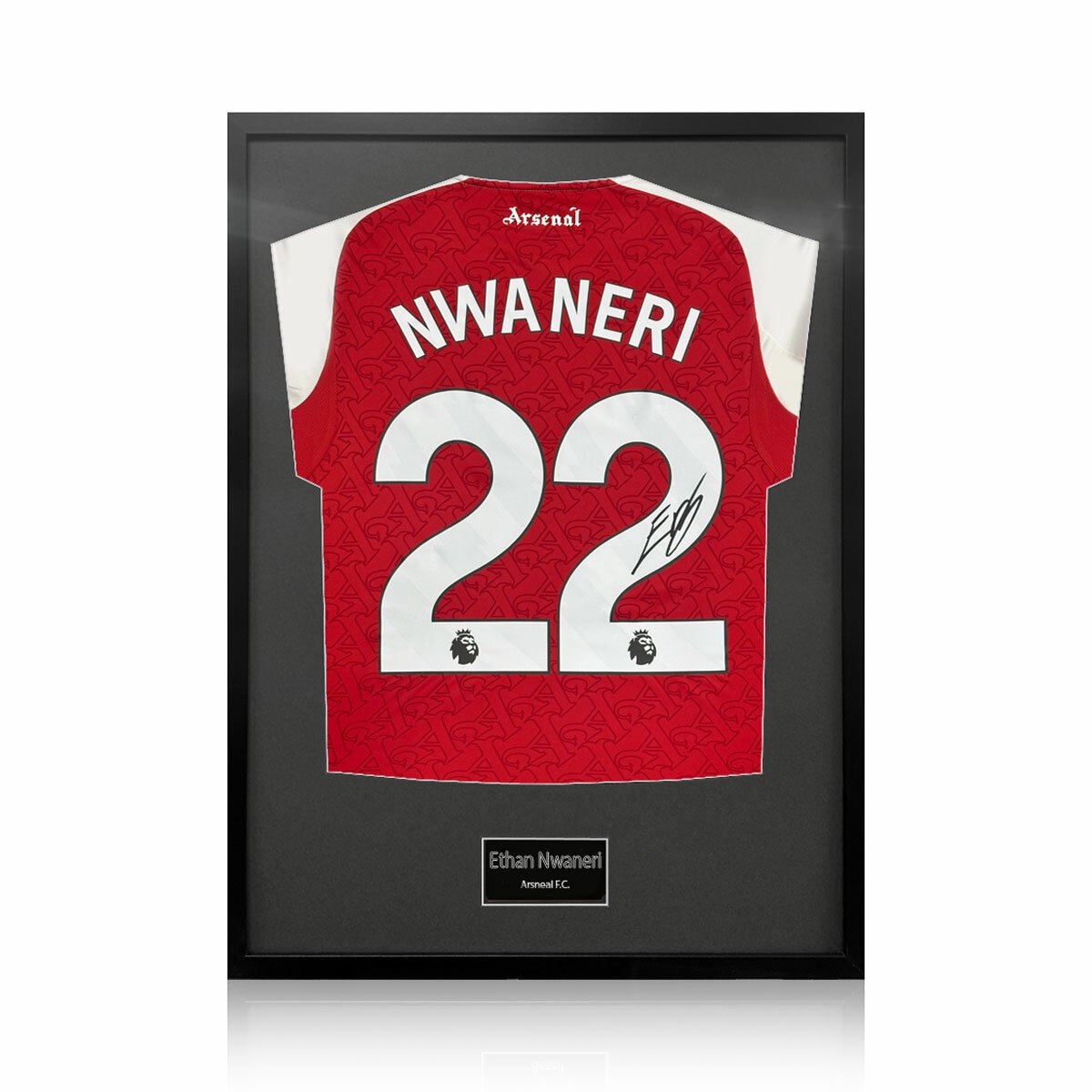 Ethan Nwaneri Signed Framed Shirt