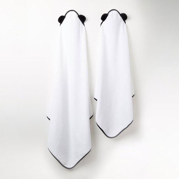 Panda Bamboo Kids Hooded Towel, 90 x 90 cm