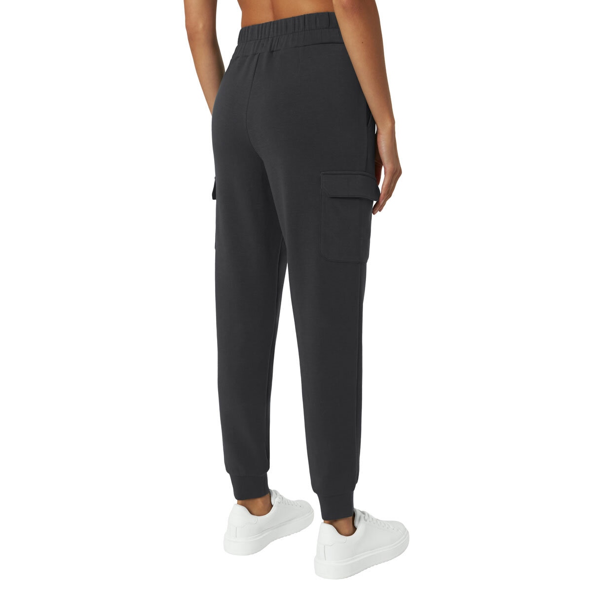 Mondetta Ladies Cargo Scuba Cuffed Pant in Black