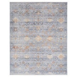 Elegant heirloom rug, tradtional design in blue, ivory floral tones