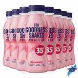 For Goodness Shakes, Protein Strawberry Shake 35g, 8 x 330ml