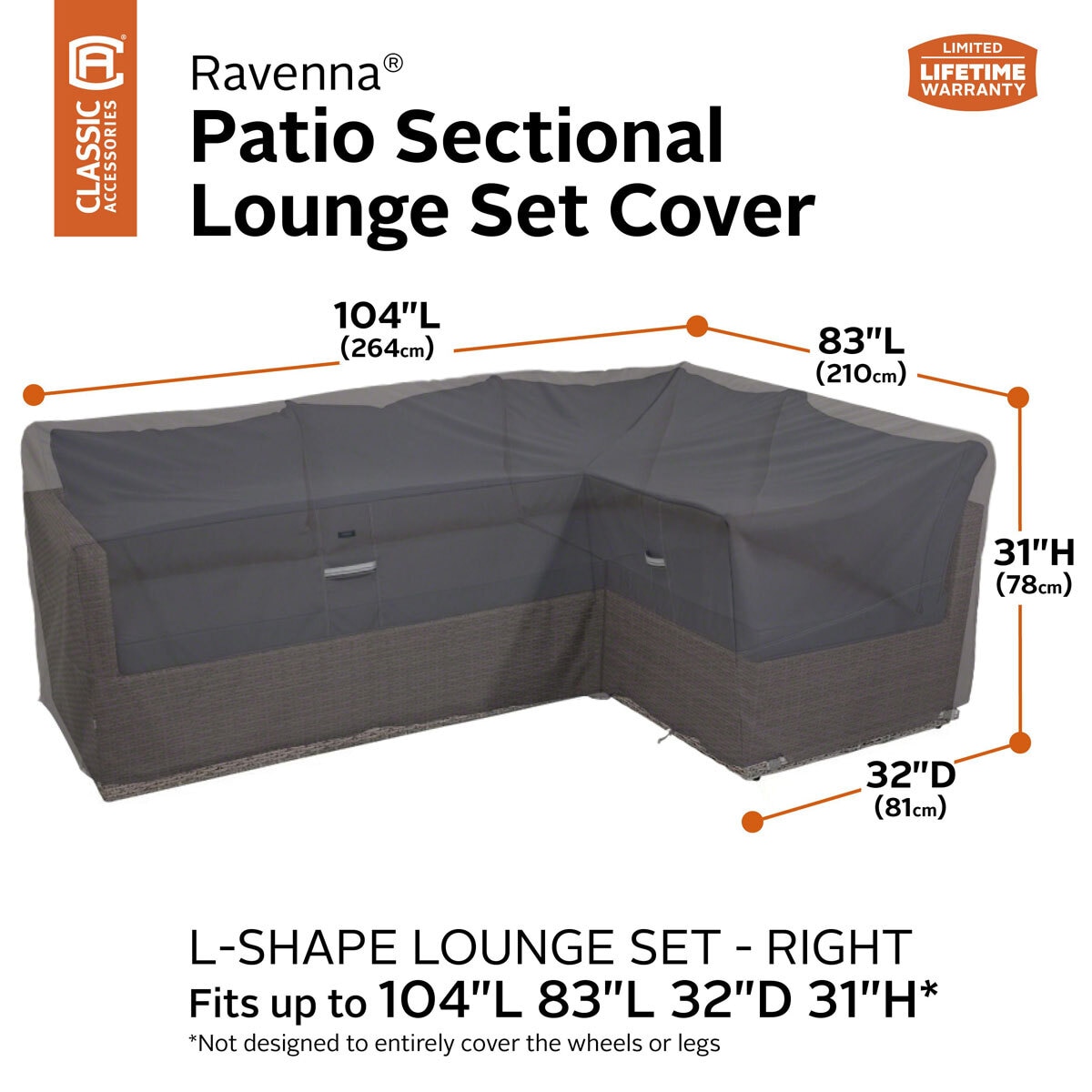 Classic Accessories Ravenna LShaped Right Sectional Set Cover Costco UK