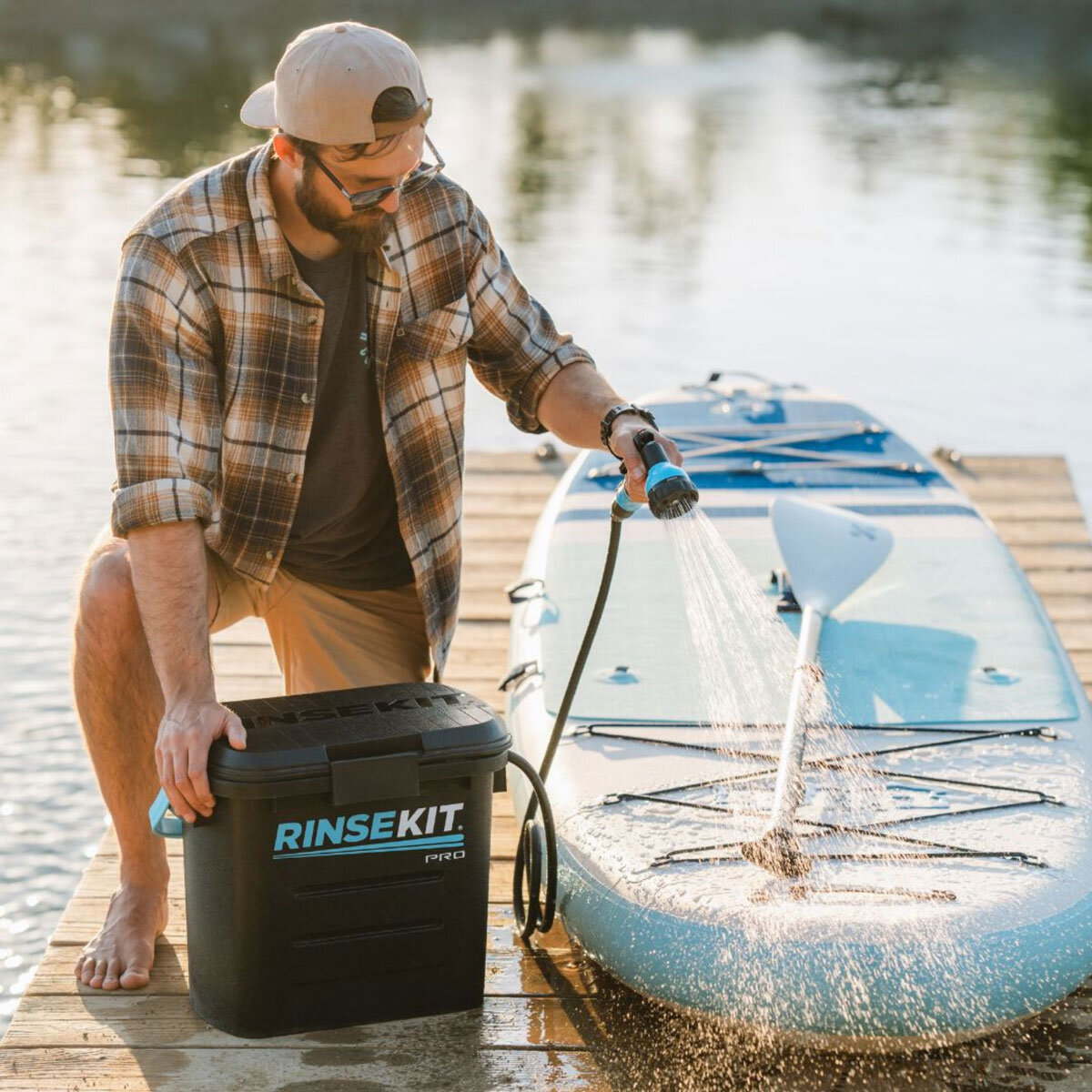 RinseKit PRO 13 Litre (3.5 Gallon) Battery Powered Portable Shower