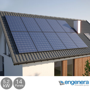 Engenera 5.25kW Solar PV System (14 Panels)  with 5.2kW Battery Storage - Fully Installed