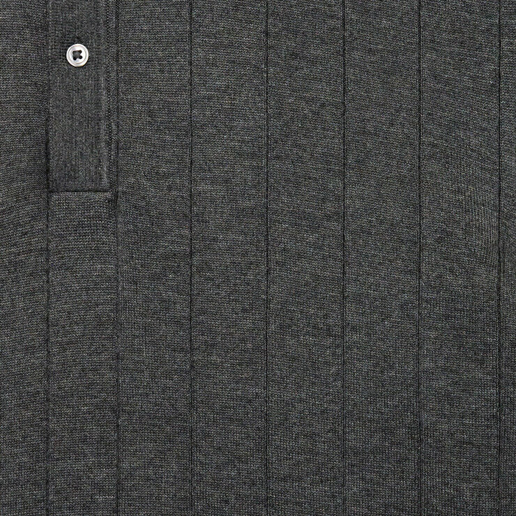 Chaps Men's Ribbed Knit Polo in Charcoal Chaps Men's Ribbed Knit Polo in Charcoal