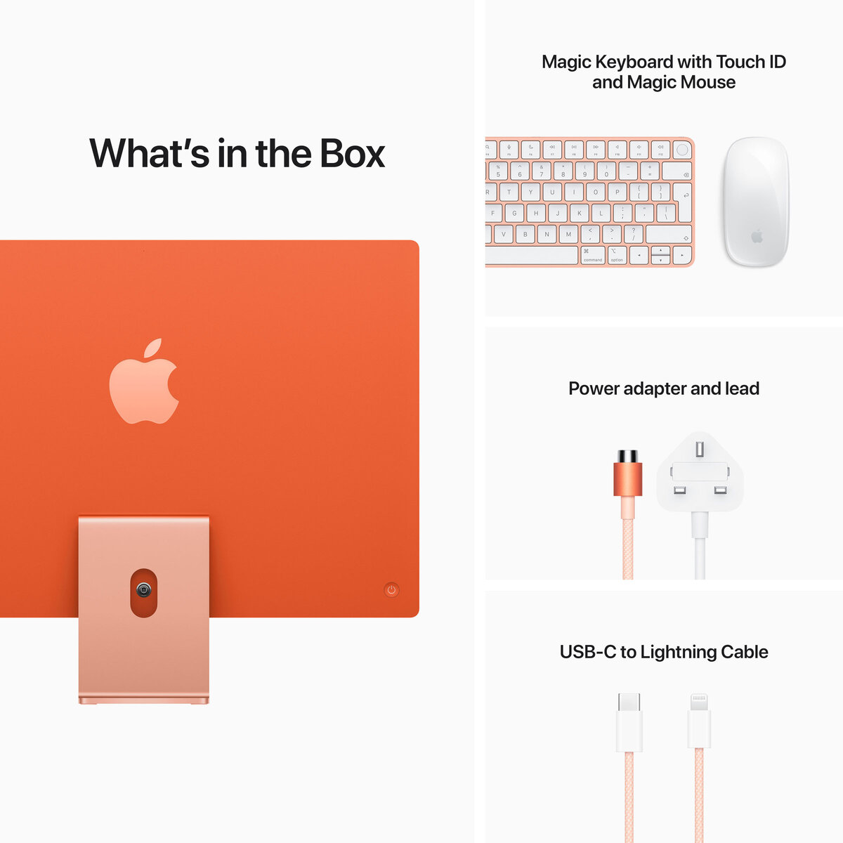 Buy Apple iMac 2021, Apple M1 Chip, 8-Core GPU, 8GB RAM, 512GB SSD, 24 Inch in Orange at costco.co.uk