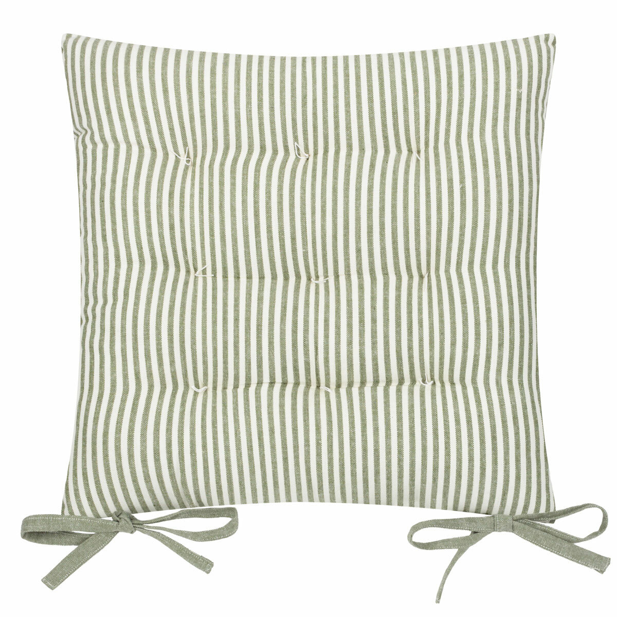 Yard Hayle Green Striped Indoor Outdoor Seat Pad 2 Pack, 40 x 40 cm