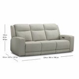 Simon Li Wren Light Grey Leather Power Reclining 3 Seater Sofa with Power Headrest Simon Li Wren Light Grey Leather Power Reclining 3 Seater Sofa with Power Headrest
