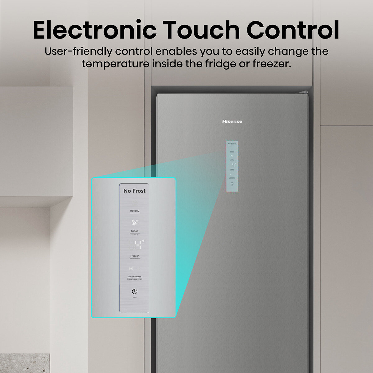 Hisense RM469N4ACDUK Fridge Freezer, D Rated in Stainless Steel