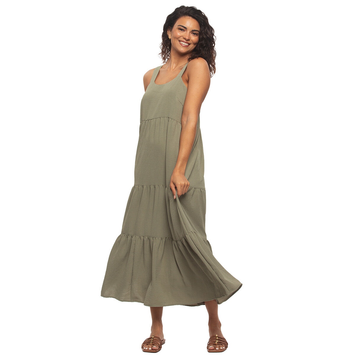Jezebel Ladies Tiered Dress in Green Jezebel Ladies Tiered Dress in Green