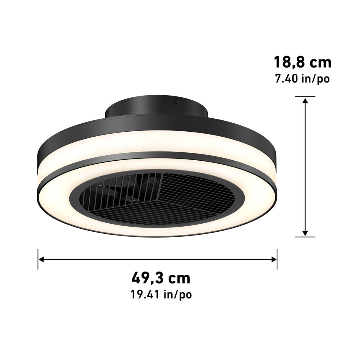 Artika Elton 19" (43cm) Fan Light with Remote Control