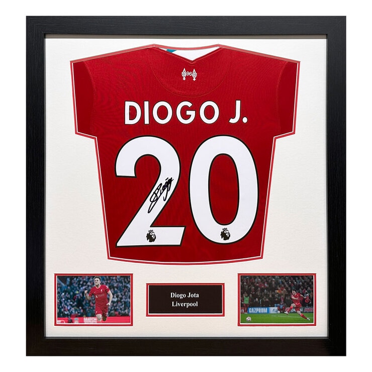 Diogo Jota Signed Framed Liverpool Shirt Diogo Jota Signed Framed Liverpool Shirt