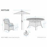 Kettler Hazel 8 Piece Wicker Dining Set with Umbrella