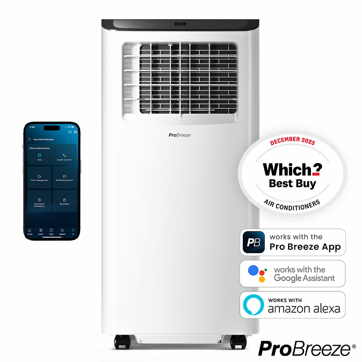 Pro Breeze 9000k BTU 3-in-1 Smart Portable Air Conditioner Pro Breeze 9000k BTU 3-in-1 Smart Portable Air Conditioner