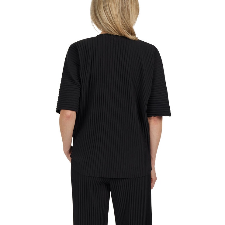 Teddi Rose Ladies Plisse Top in Black - Xlarge