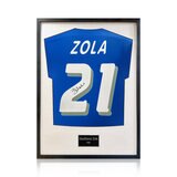 Gianfranco Zola Signed Framed Italy Football Shirt in 2 Options: White or Black Mount Gianfranco Zola Signed Framed Italy Football Shirt in 2 Options: White or Black Mount