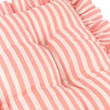 Wylder Millie Ruffle Pink Striped Indoor Outdoor Seat Pad 2 Pack, 40 x 40 cm