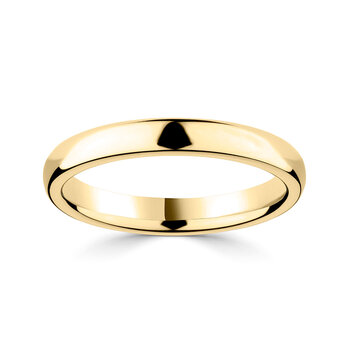3.0mm Luxury Court Wedding Ring, 18ct Yellow Gold